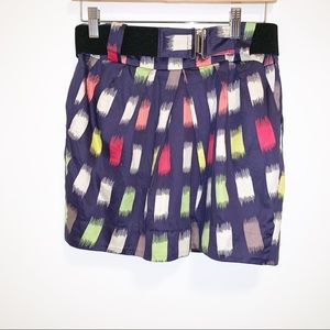 BCBGENERATION Navy Multi-Color Geometric Belt Skir